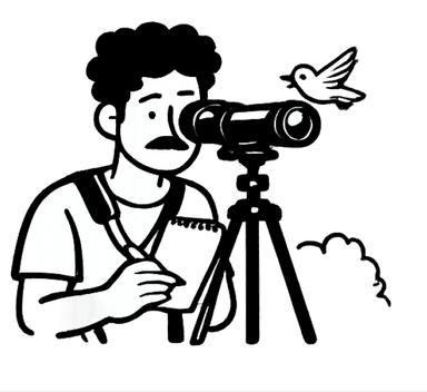 Birder with a spotting scope