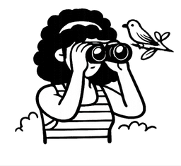 Birder with binoculars